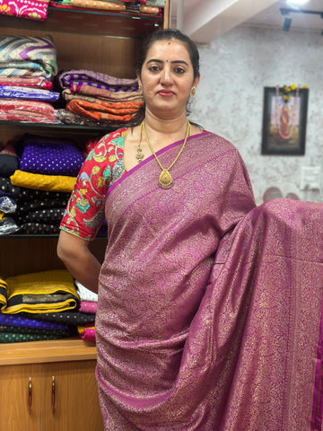 Mejentha purple crepe chiffon sarees