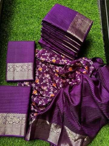 Semi moonga silk. Purple shade