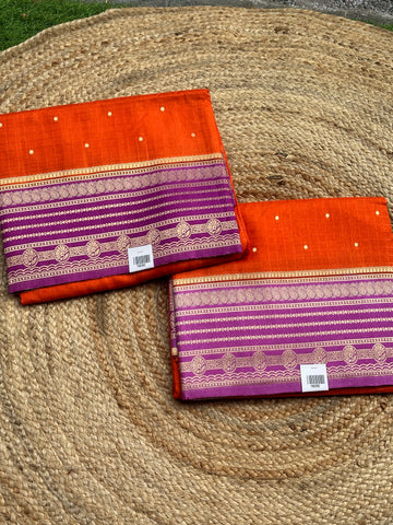 Orange and pink dola silk