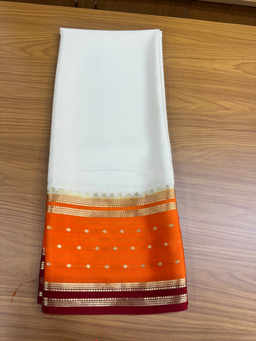 White and orange pure crepe 120 gsm