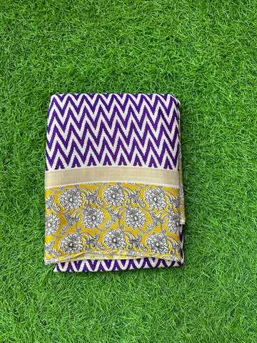 Wine mustard kalamkari mul cotton sarees.