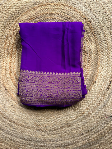 Purple pure khaddi Georgette plain