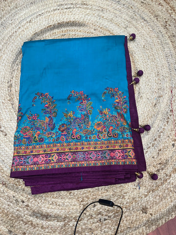 Ananda blue pashmina prints