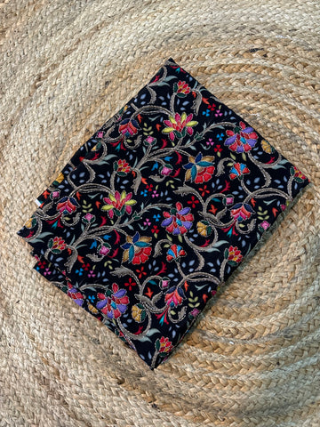 Pure crepe kalamkari blouse material 1 metre.