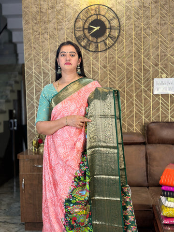 Kalamkari Bandini semi crepe.