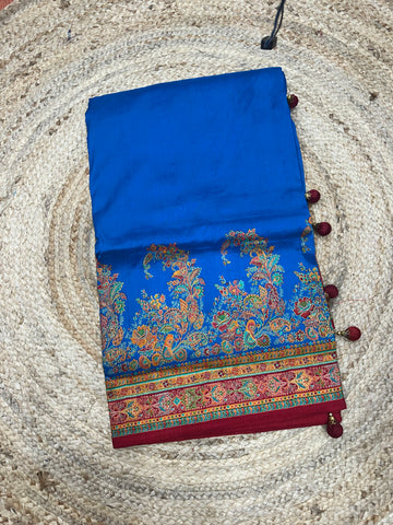 Blue pashmina prints