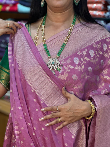 Onion pink designer georgette sarees