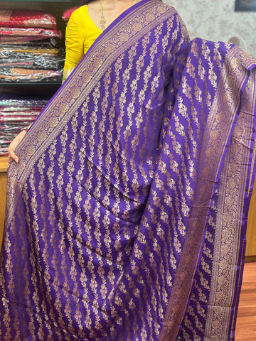 Purple crepe chiffon jaal pattern