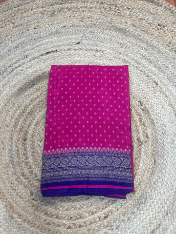 Pink and purple crepe chiffon sarees