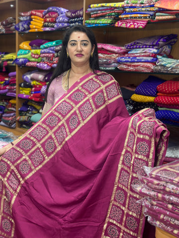 Onion pink pure modal silk sarees