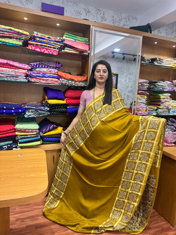 Mustard pure modal silk sarees