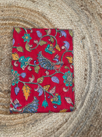 Red pen kalamkari blouse material 1 metre.