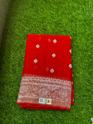 Pure khaddi chiffon. Brick orange shade.