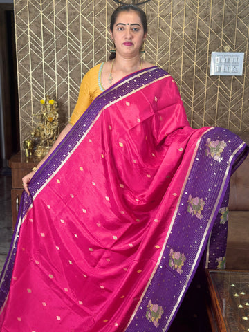 Pink and purple dola silk.