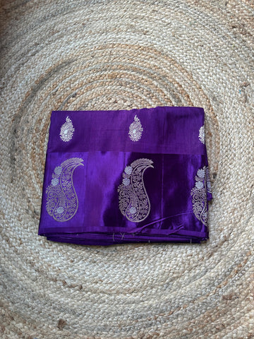 Purple dola silk with satin border and blouse.