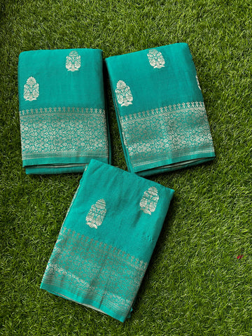 Soft crape big butta. Sky blue colour