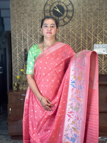 Pure tusser Paithani border.