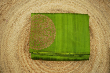 light green pure raw silk saree