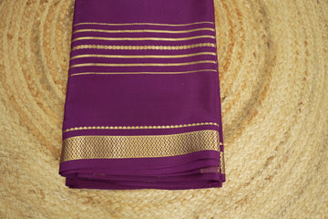 purple and green pure mysore silk crepe with 130 gsm