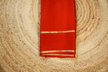 Red bentex border Pure Mysore silk crepe 80 gsm
