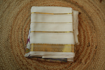 White central Kalamkari Pure Mysore Silk 120 gsm