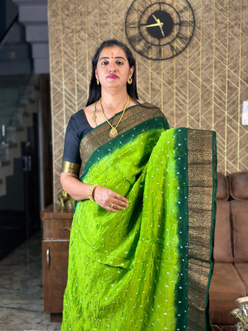 Green chanderi Bandini sarees