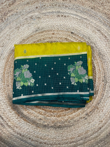 Yellow and green dola silk
