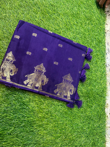 Dola silk in elephant border