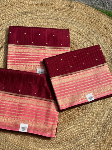 Wine with peach dola silk sarees