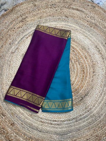 Pure Mysore Silk crepe 120 grams thickness half and half pattern.