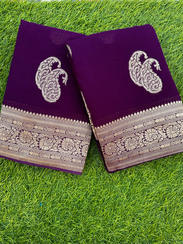 Purple Pure viscose georgette