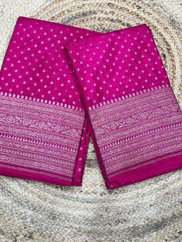Pink Banarasi crepe chiffon