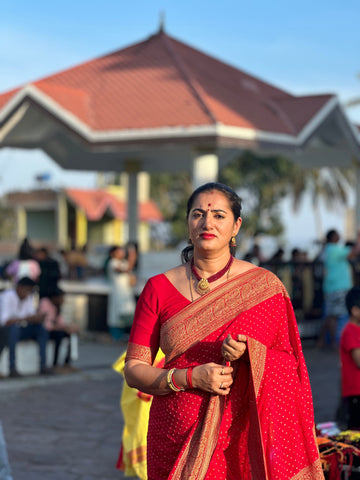 Red Pure Khadi georgette