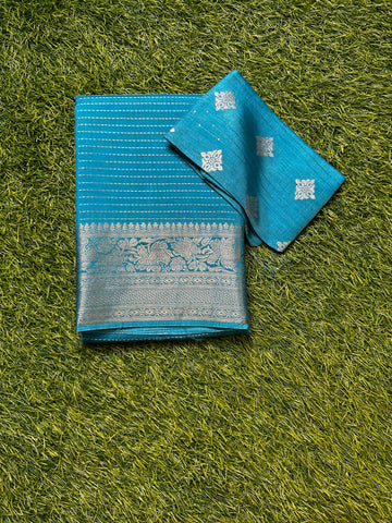 Moonga silk in blue shade