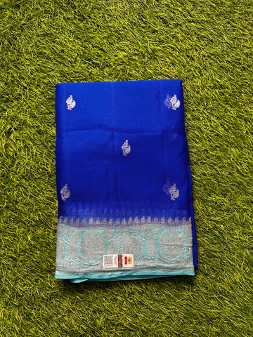 Royal blue pure Khadi chiffon