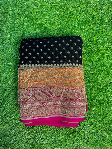 Black Pure Khaddi Georgette