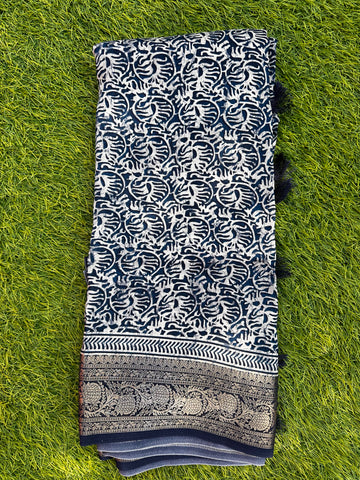 Dola crepe kalamkari design