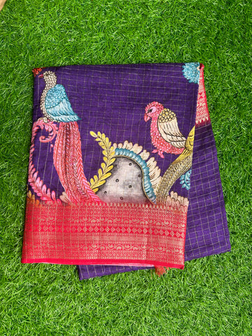 Dola crepe in kalamkari prints