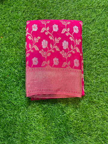 Designer jaal in dark pink colour