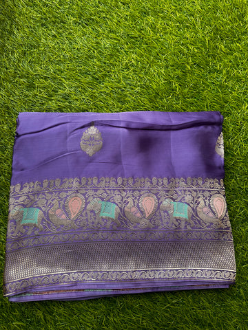 Pure satin silk in lavender colour