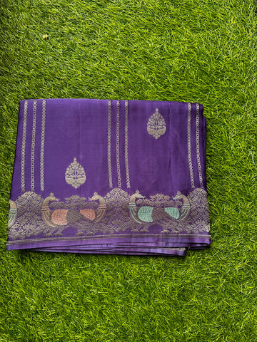 Pure satin silk in lavender colour