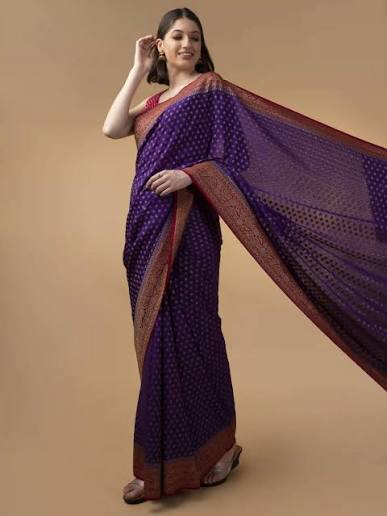 Benarasi crepe chiffon  silk