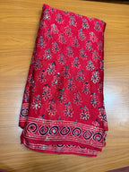 Pure ajrak modal mirror work with tissue pallu