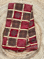 Pure Ajrak block prints modal silk sarees