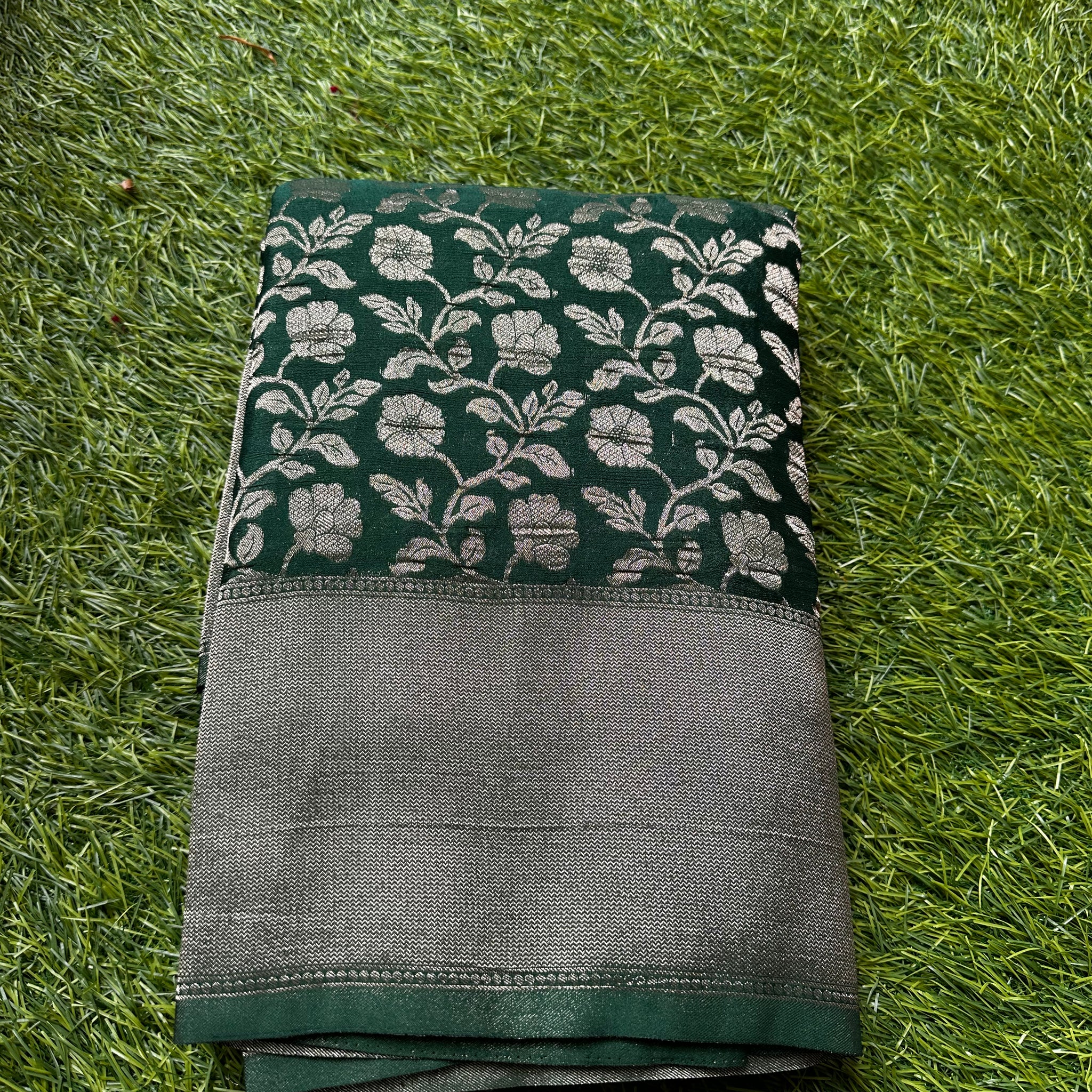 Designer georgette,green shade.