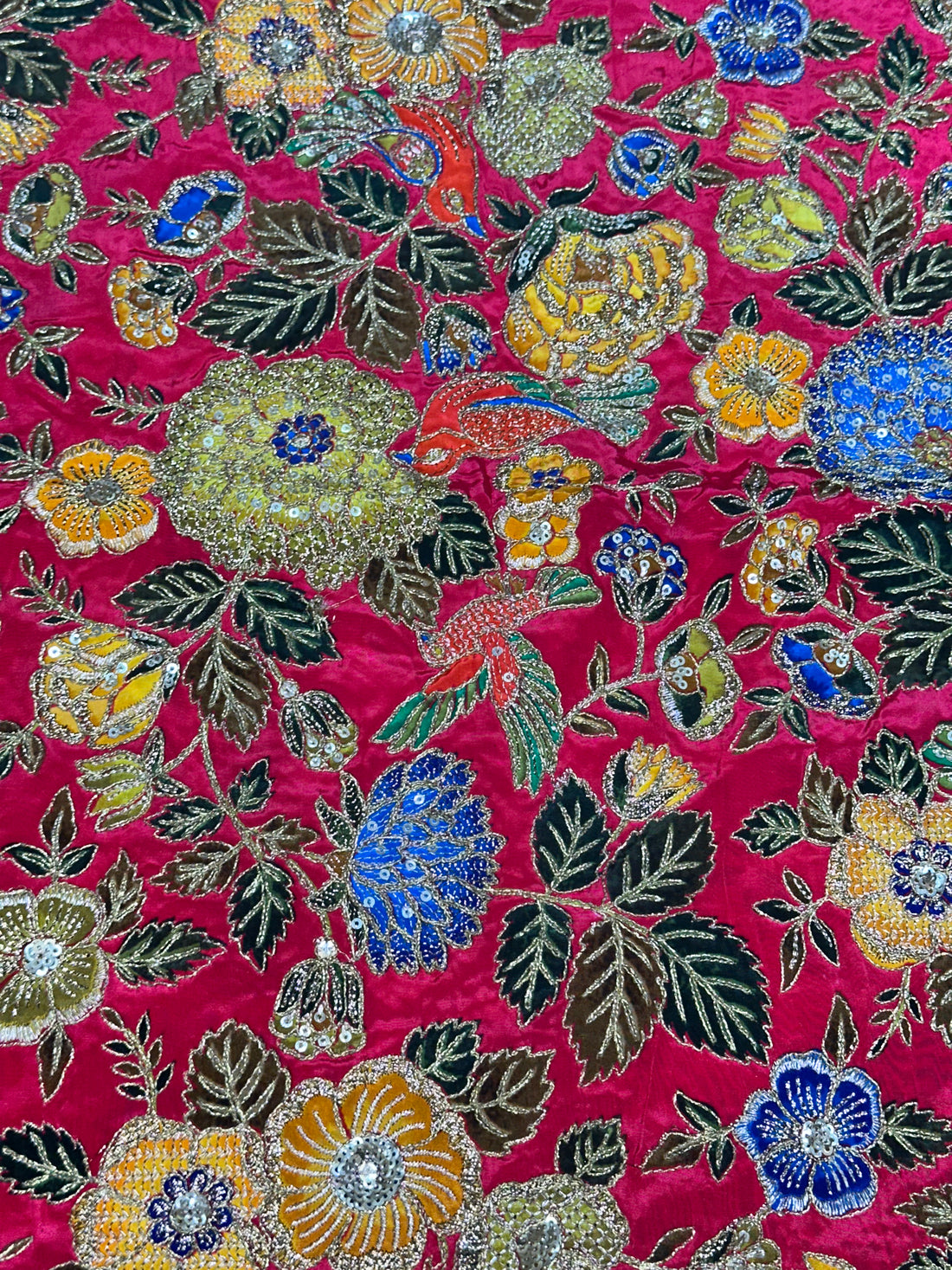 Pink sequins work blouse material 1 mtr