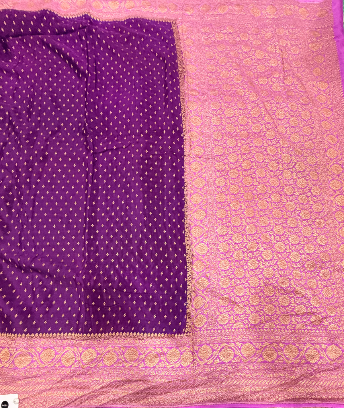 Purple pure benarasi crepe silk saree