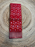 Red designer georgette in jaal pattern