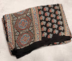Black  pure Ajrak dola sarees