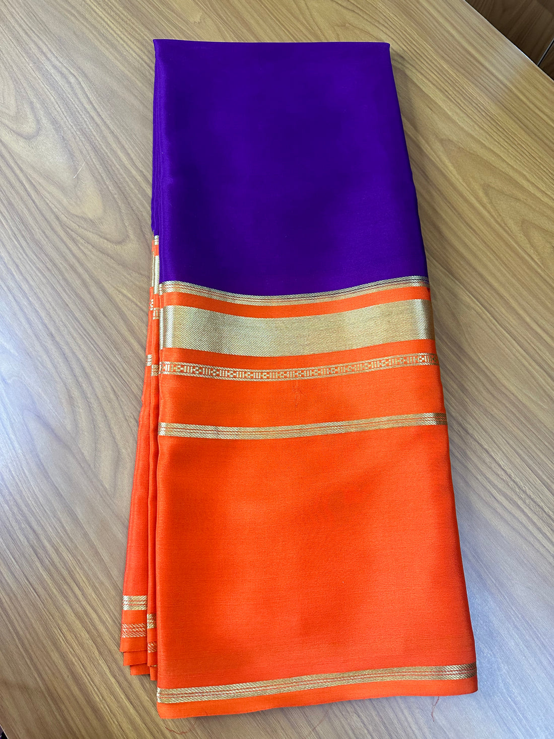 Brinjal purple with orange 2D pattern 120 gsm